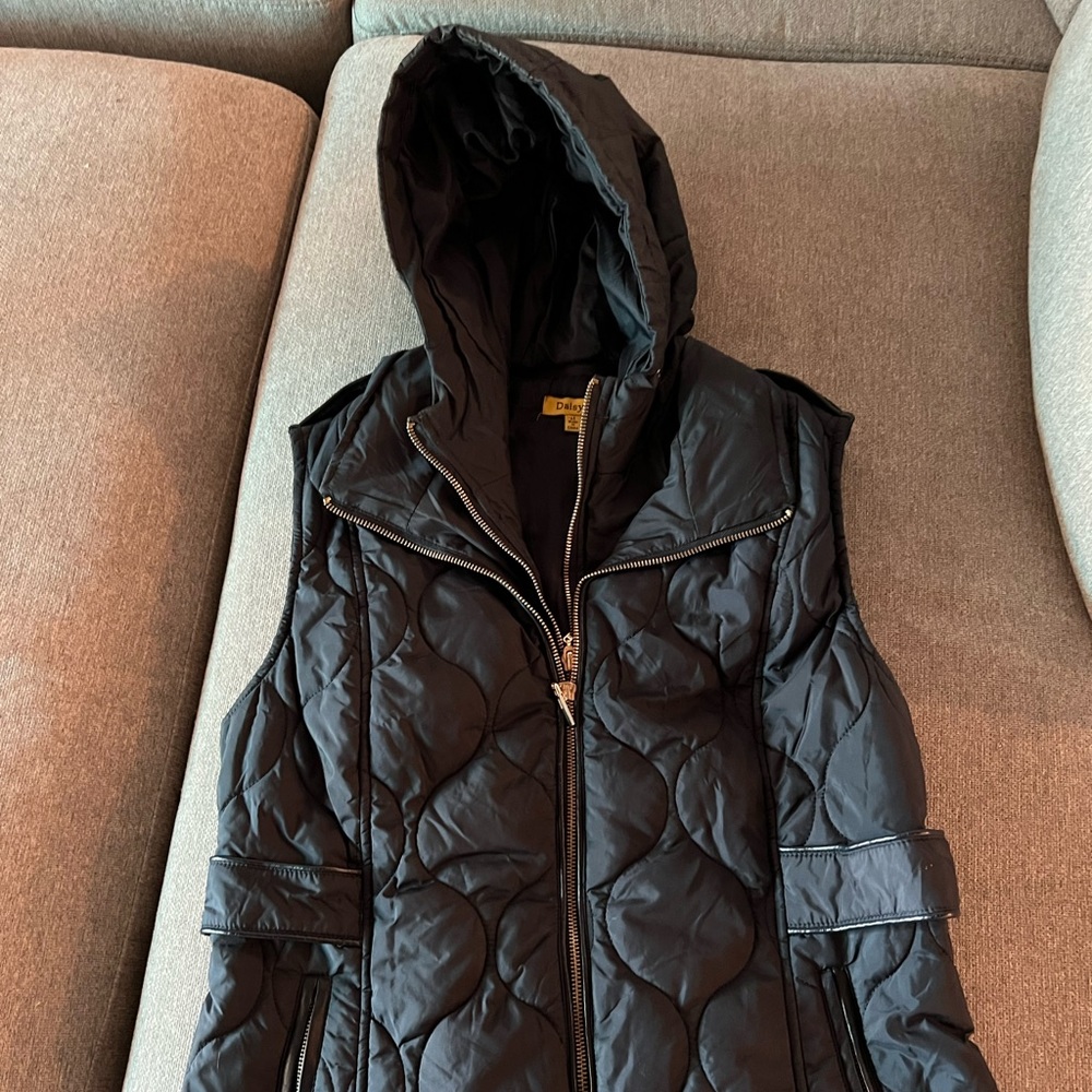 black puffy vest jacket